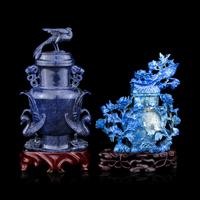 Two Lapis Lazuli Covered Vases