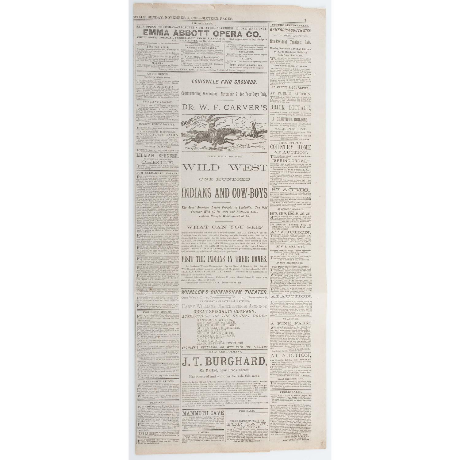 W.F. Doc Carver, CDV, Program, and Newspaper Clipping