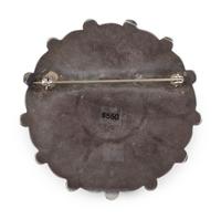 Zuni Silver and Mosaic Inlay Sun Face Pin / Brooch