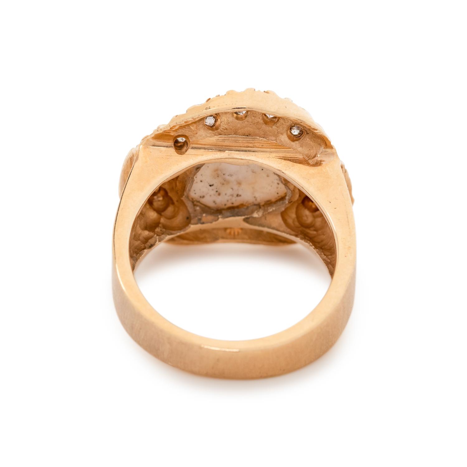 FRESHWATER BAROQUE PEARL AND DIAMOND RING