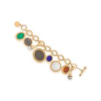 Elizabeth Locke, Yellow Gold and Multigem Charm Bracelet