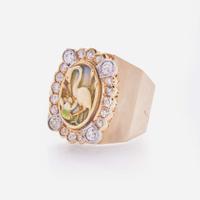 A 14K Yellow Gold Art Nouveau Ring