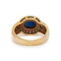 YELLOW GOLD, SAPPHIRE AND DIAMOND RING