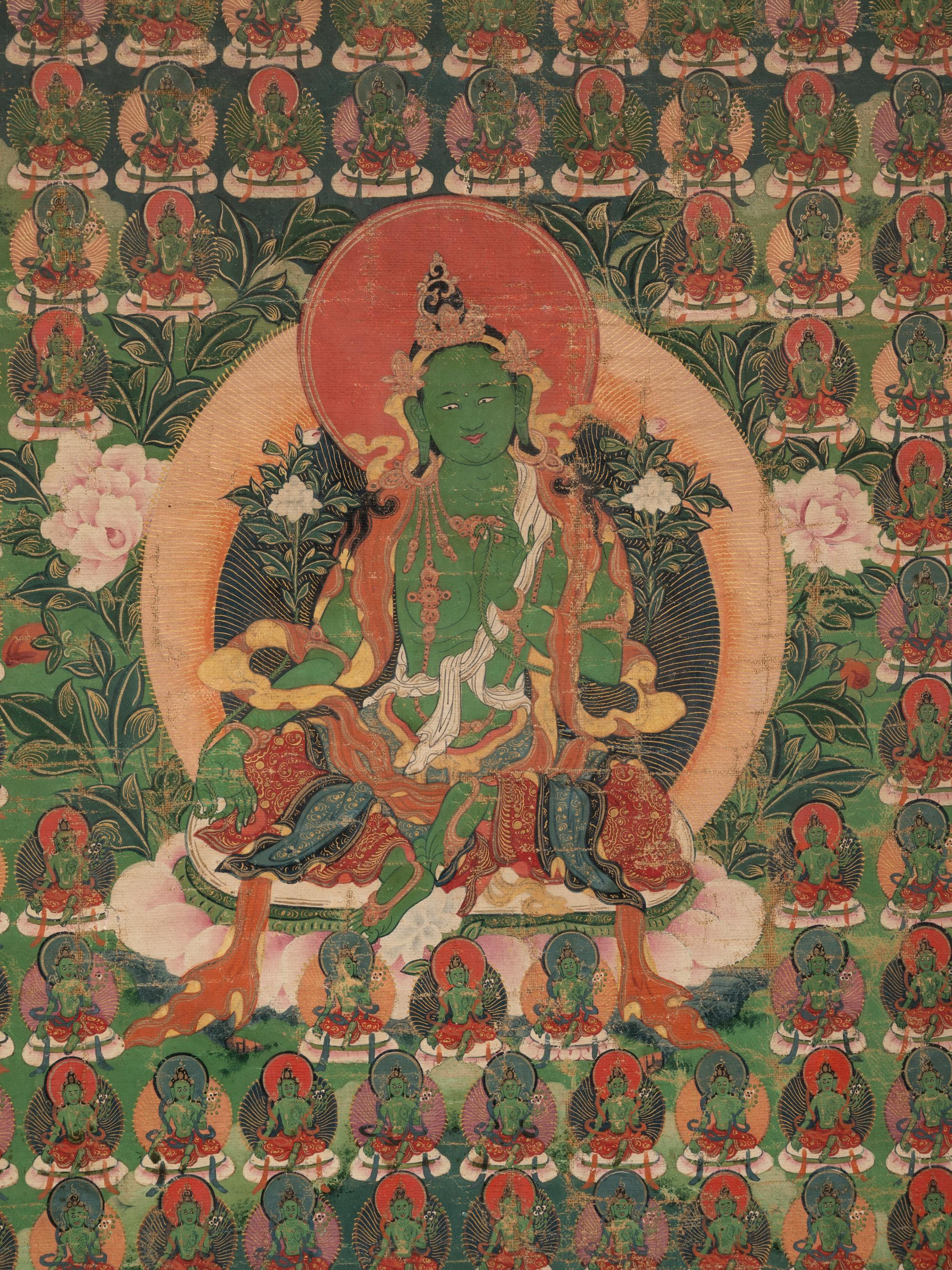 A Tibetan Thangka of Green Tara