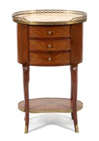 A Louis XV/XVI Transitional Style Marquetry Table en Chiffonier — LATE 19TH CENTURY