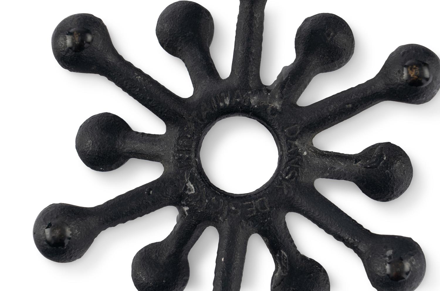 A Pair of Danish Modernist Cast Iron Candle Holders