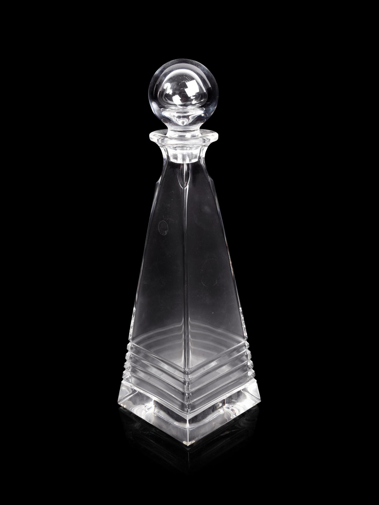 A Tiffany and Co. Glass Decanter and Bowl