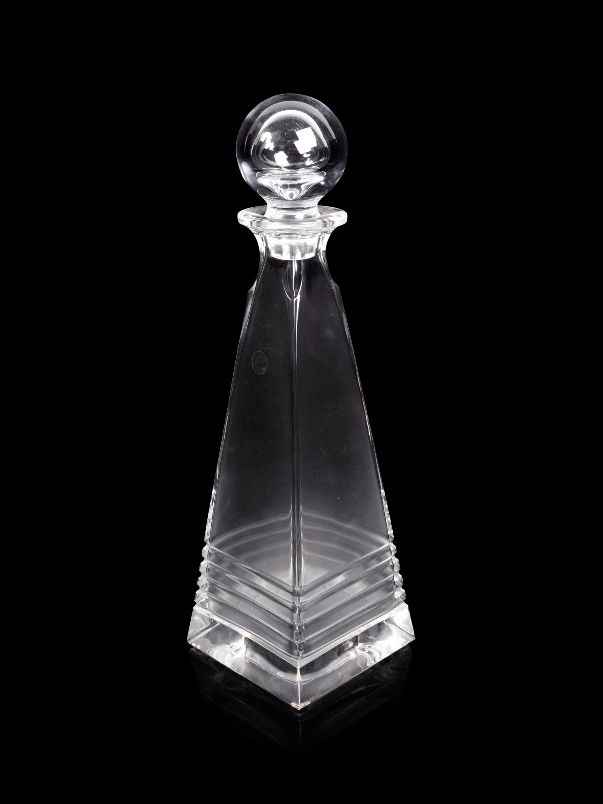 A Tiffany and Co. Glass Decanter and Bowl