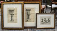 Three Continental Prints Height of first 29 x width 34 inches (overall).