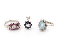 A Collection of White Gold, Diamond and Multigem Jewelry,