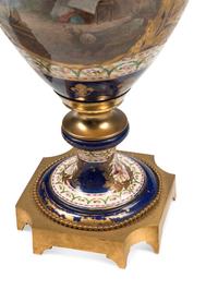 A Gilt Bronze Mounted Sèvres Style Porcelain Vase and Cover