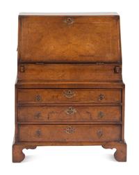 A George II Burl Walnut Slant-Front Desk