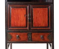 A Chinese Red and Black Lacquered Displaying Cabinet