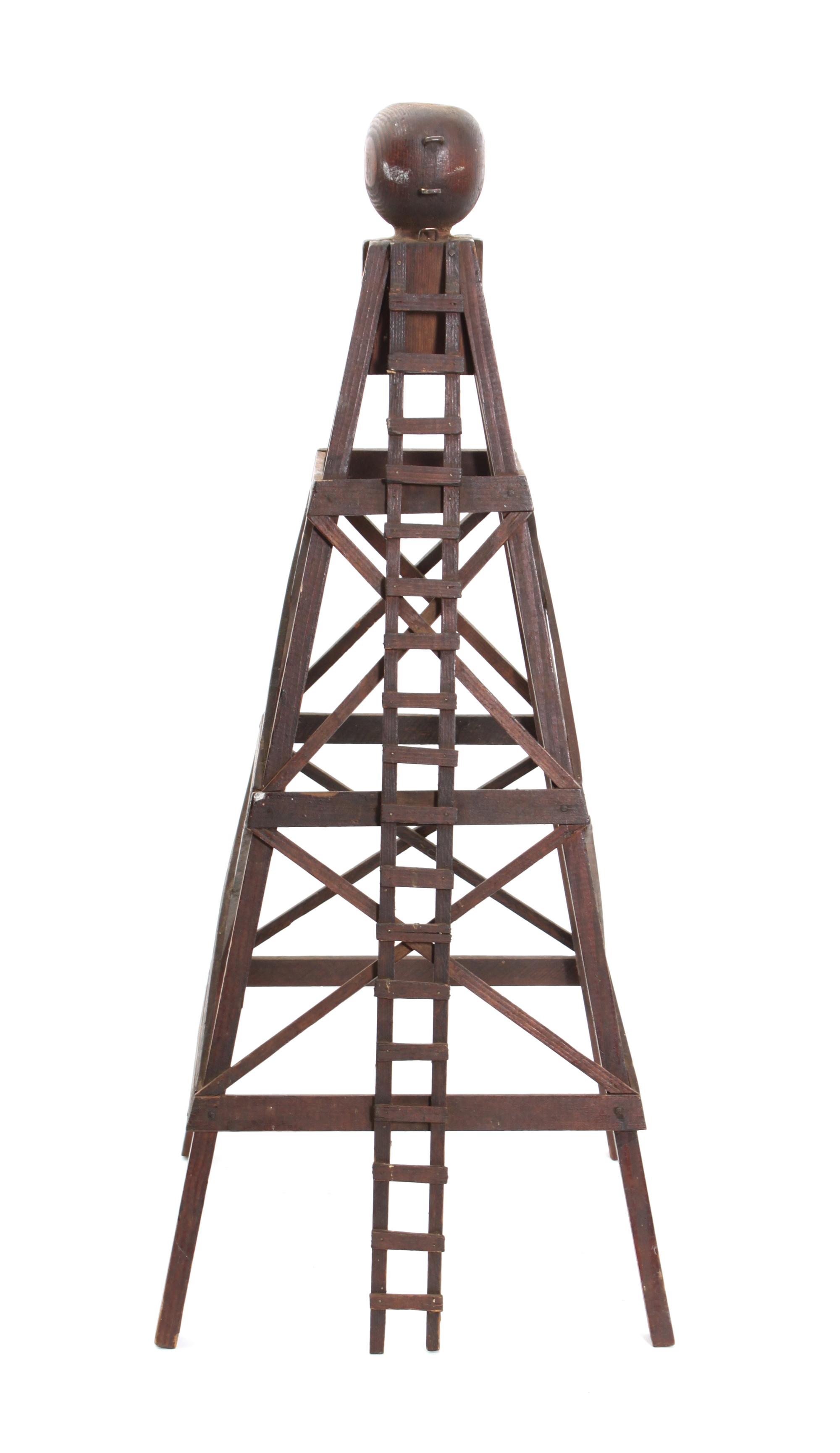 Two Models, An Oil Rig and a Wind Mill Height 26 inches (tallest)