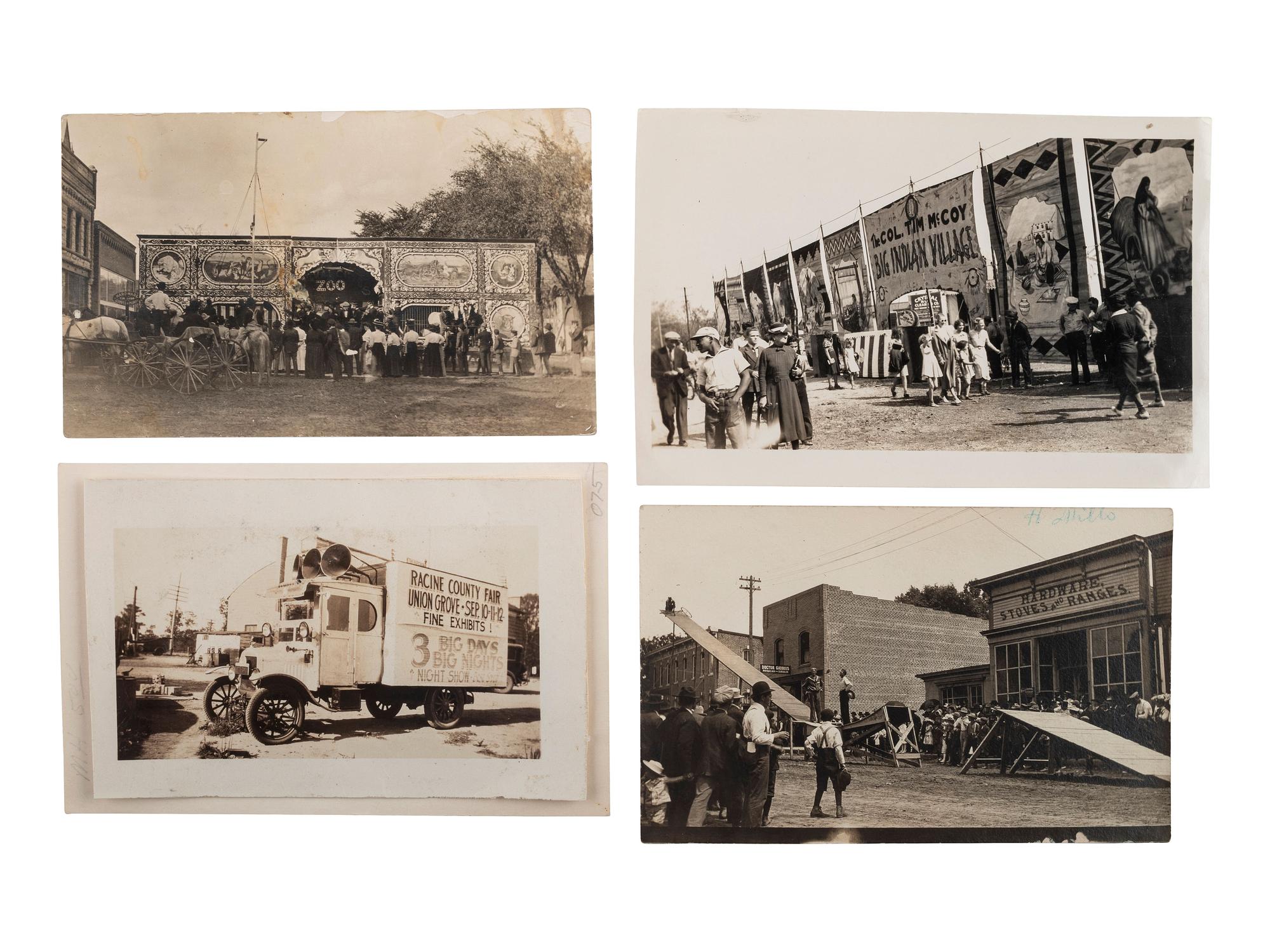 [EPHEMERA]. 78 RPPCs & photographs of parades, sideshows, and fairs.