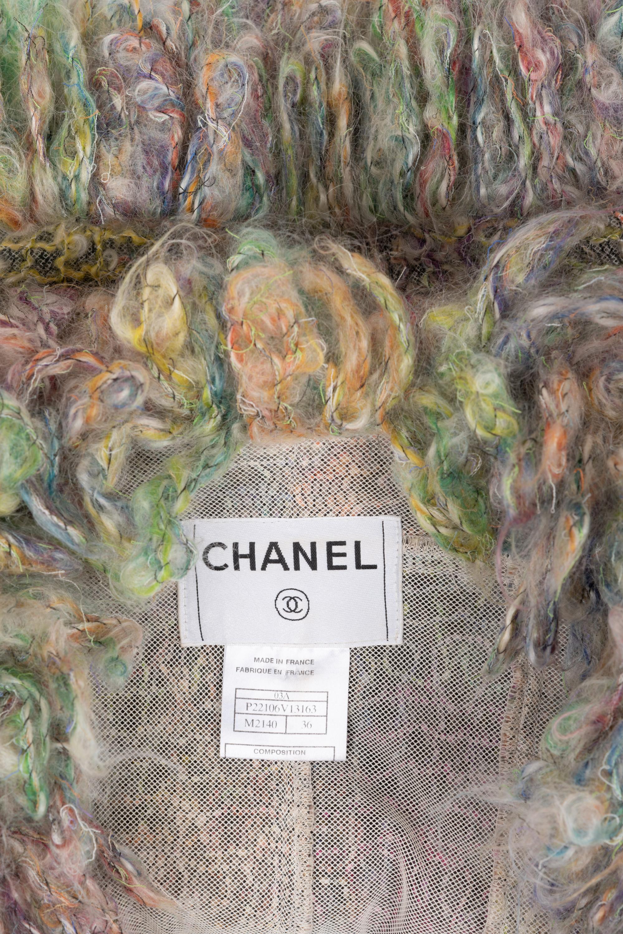 Chanel Multicolored Tweed Mohair Jacket with Scarf, Fall 2003