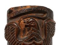 [CIVIL WAR]. Folk art carved Civil War soldier's pipe identified to Lieutenant Colonel James Gwyn, 118th Pennsylvania Infantry. Ca 1862.