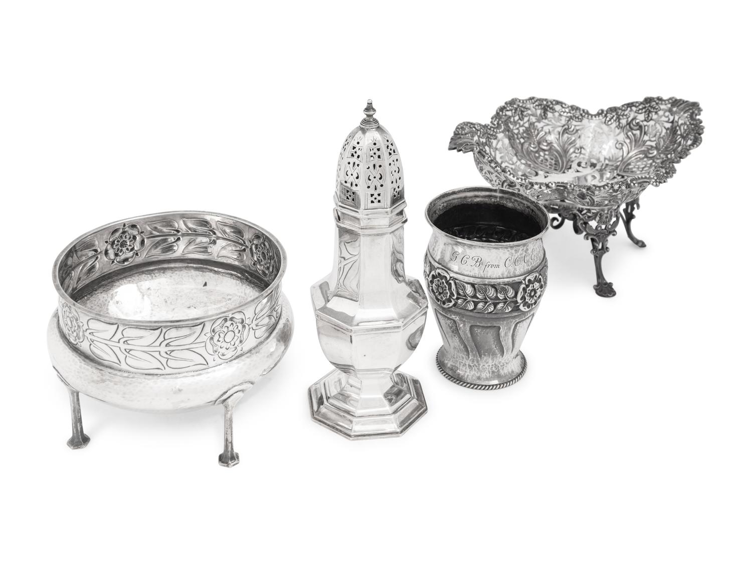 A Group of English Silver Table Articles