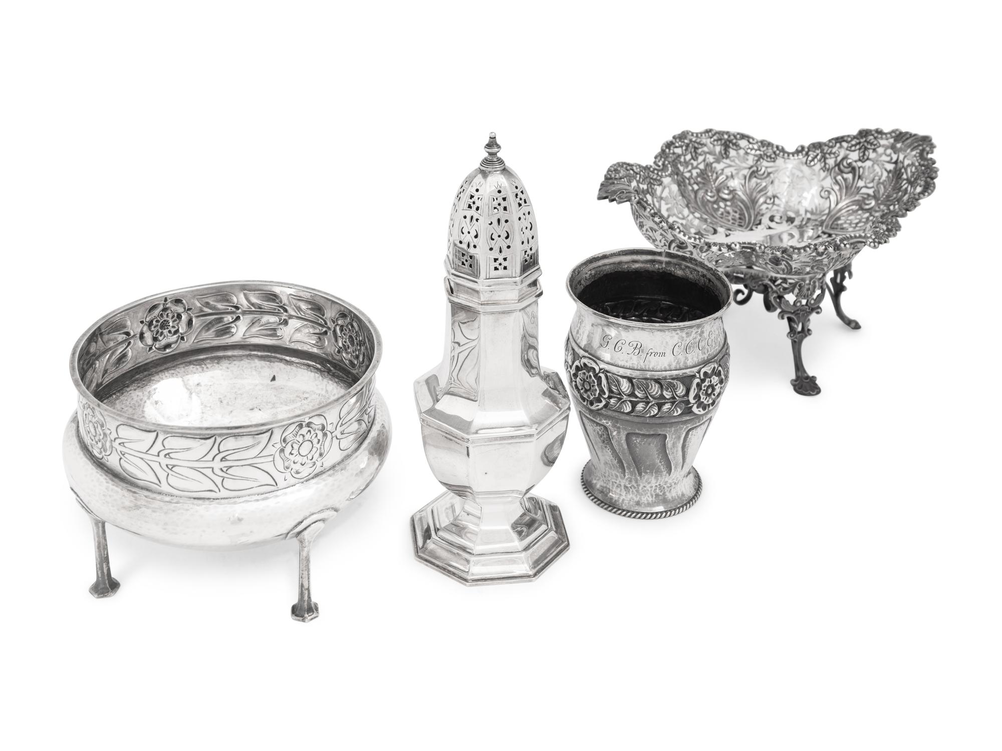 A Group of English Silver Table Articles