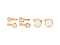 DEAKIN & FRANCIS, YELLOW GOLD, MOTHER-OF-PEARL AND DIAMOND DRESS SET
