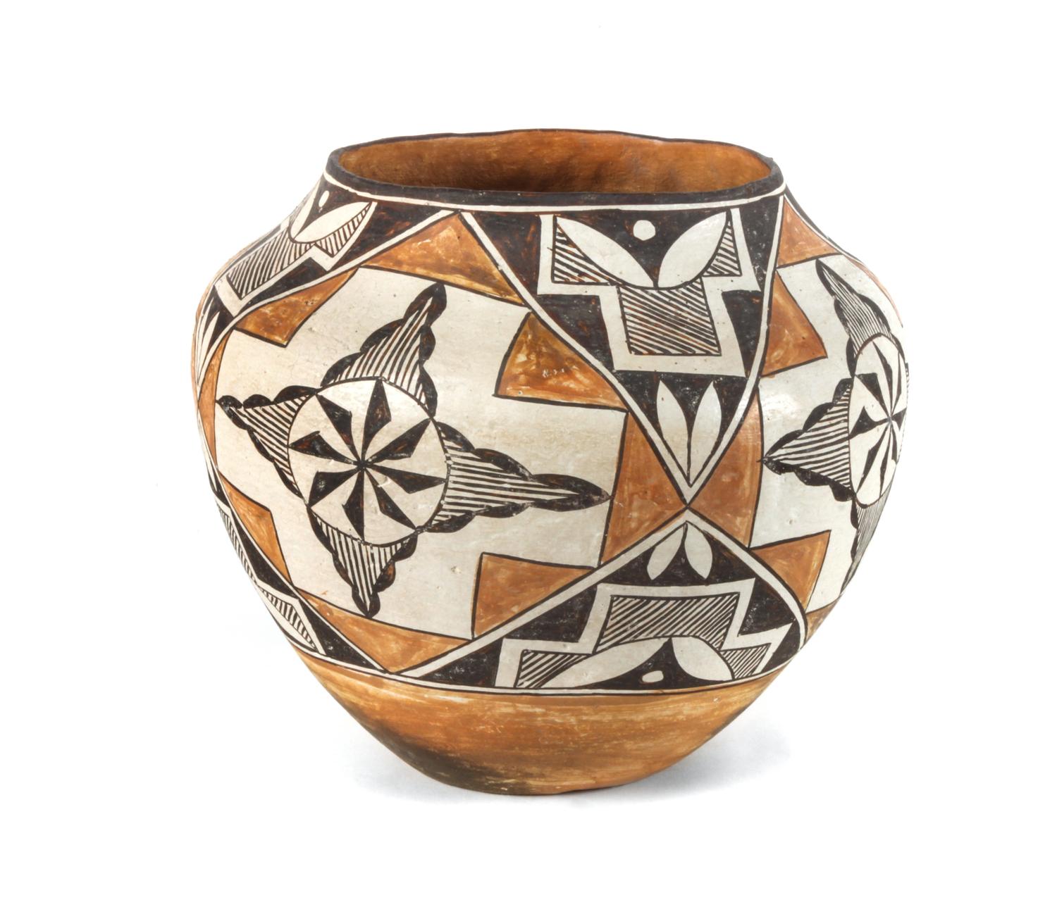 Acoma Polychrome Olla Height 9 1/2 x diameter 9 1/2 inches