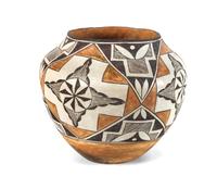 Acoma Polychrome Olla Height 9 1/2 x diameter 9 1/2 inches