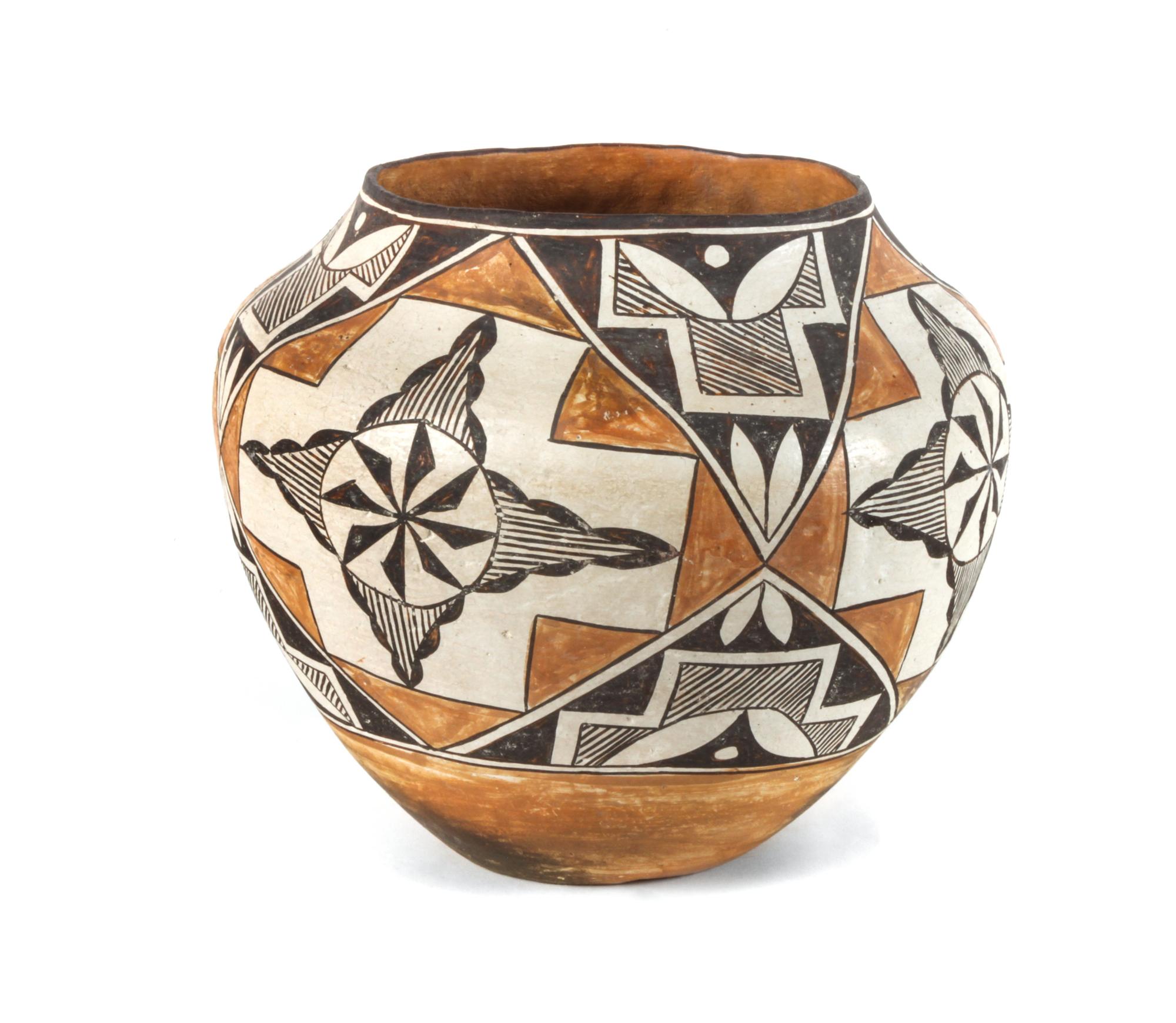 Acoma Polychrome Olla Height 9 1/2 x diameter 9 1/2 inches