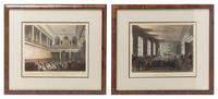 Two English Aquatints Height of image 7 5/8 x width 10 1/8 inches. — THOMAS ROWLANDSON (1756-1827) AND AUGUSTUS CHARLES PUGIN (1762-1832), PUBISHED BY RUDOLPH ACKERMANN, LONDON, 1808-1809