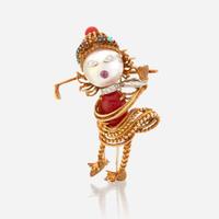 A gold and gem-set brooch, Dessin Paris