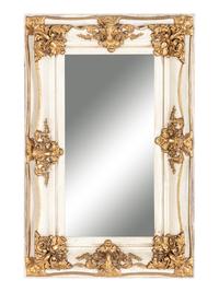A Contemporary Painted and Parcel Gilt Mirror