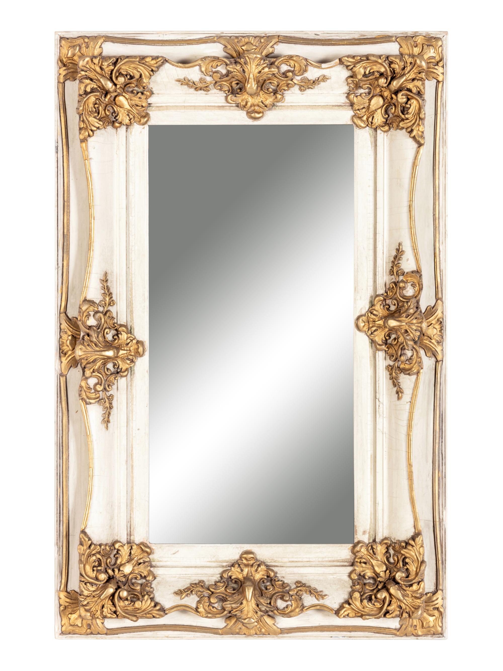 A Contemporary Painted and Parcel Gilt Mirror