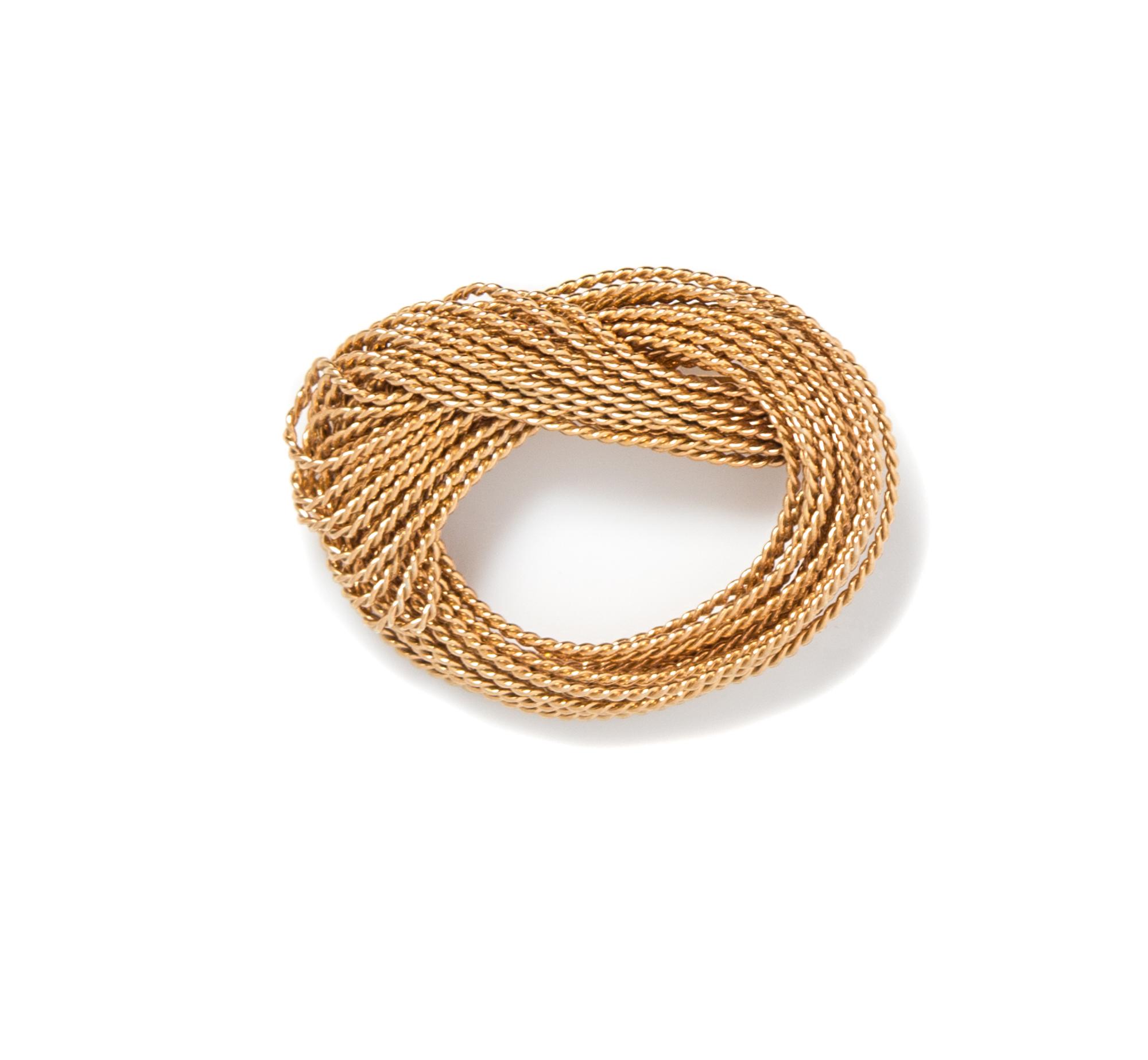 A Napier Goldtone Rope Pin, 2" x 1.5".