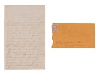 [CIVIL WAR]. Letter postmarked from Gettysburg describing the conditions of the battlefield four months post engagement. "Gettysburg," 30 October 1863.