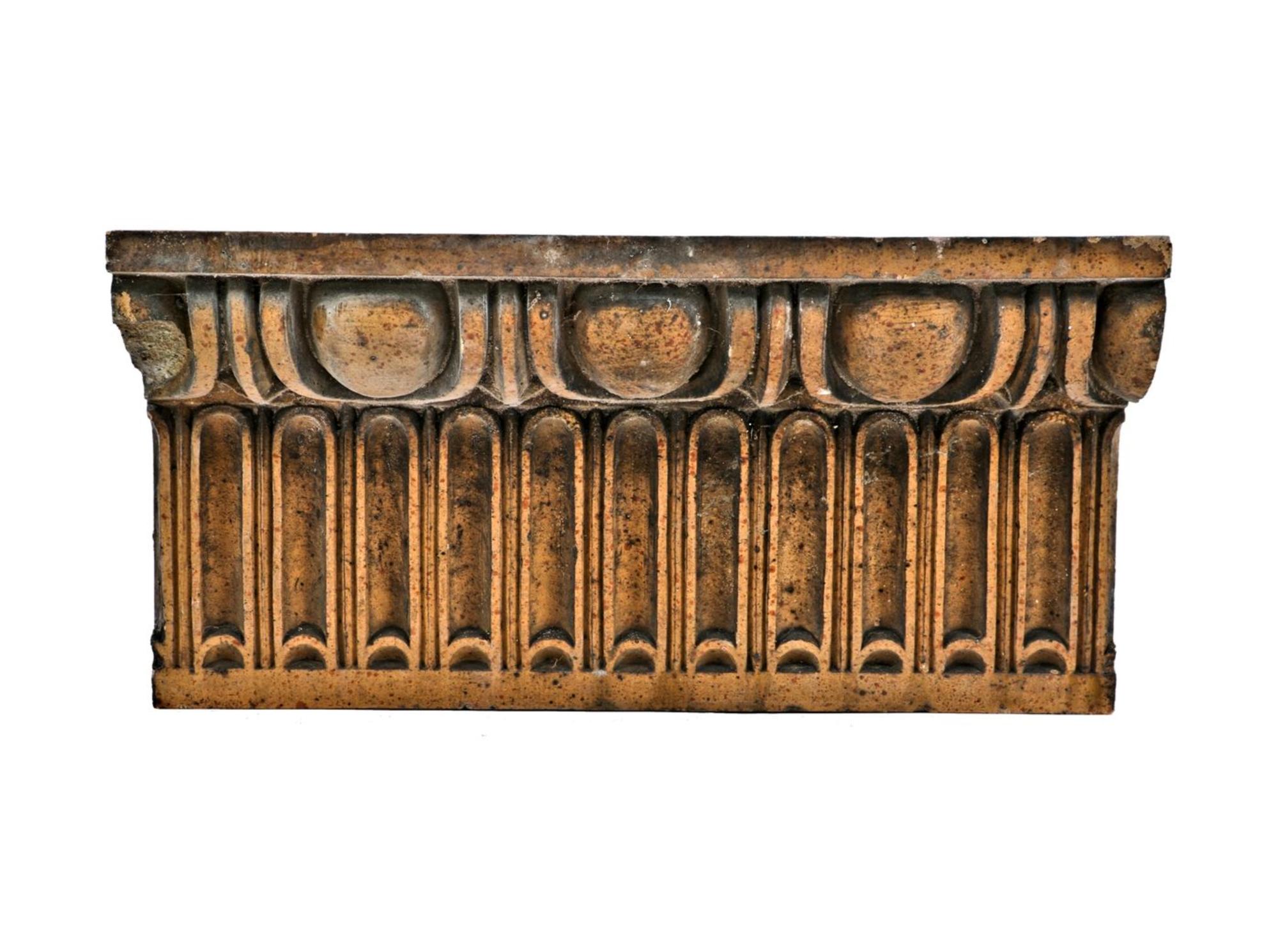 Two Cornice Stringer Course Panels from St. Boniface School in Chicago, Illinois