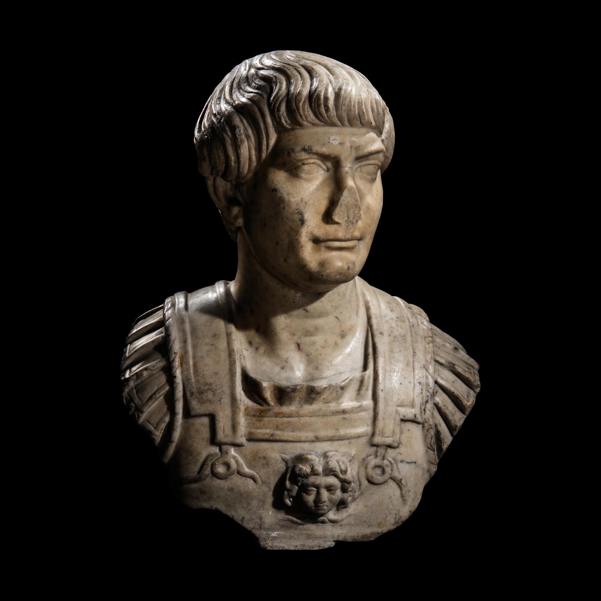 A Roman Marble Bust of the Emperor Trajan