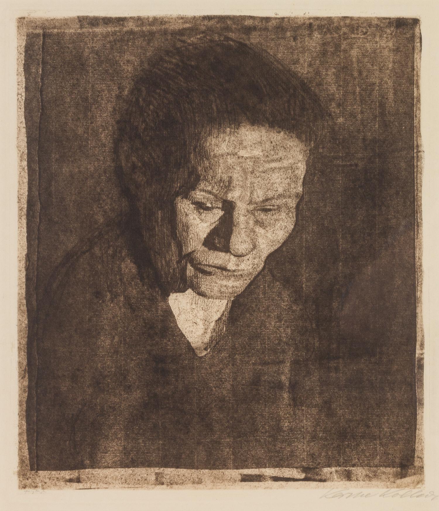 Kathe Kollwitz, (German, 1867-1945), Gesenkter Frauenkopf