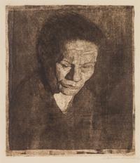 Kathe Kollwitz, (German, 1867-1945), Gesenkter Frauenkopf