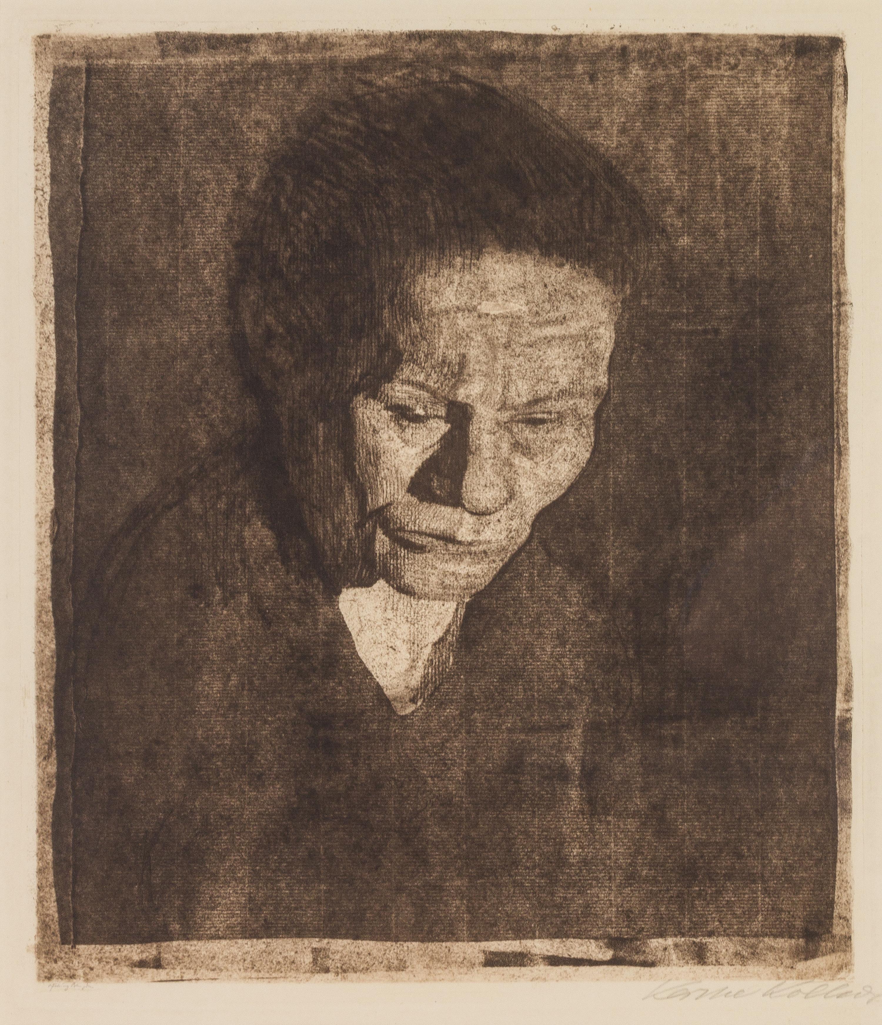 Kathe Kollwitz, (German, 1867-1945), Gesenkter Frauenkopf