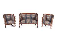 A Victorian Mahogany Three-Piece Seating Suite