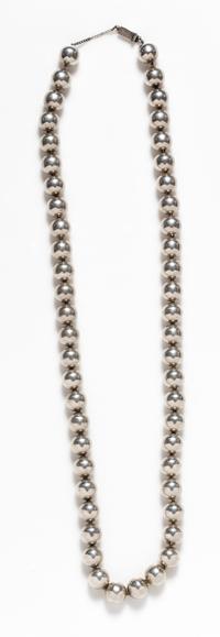 A Sterling Silver Bead Necklace, Taxco, 65.30 dwts.