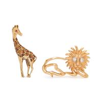 COLLECTION OF YELLOW GOLD ANIMAL BROOCHES