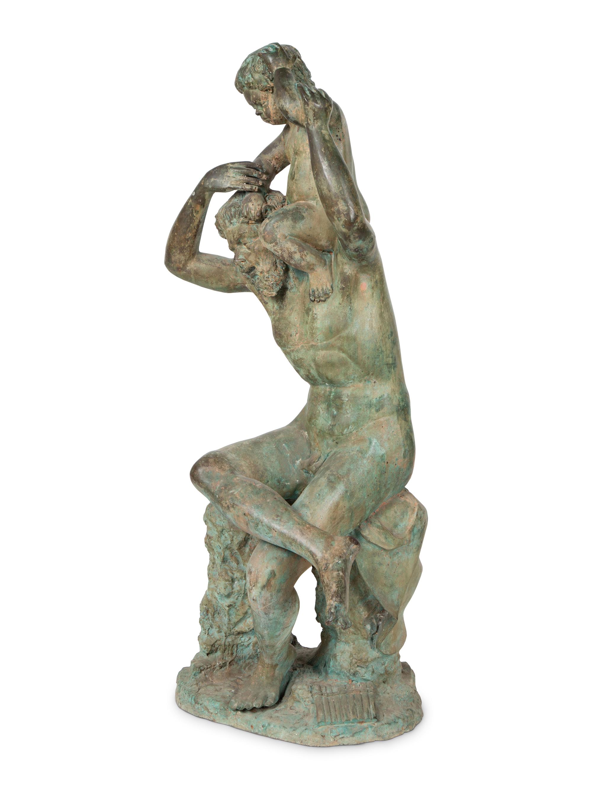 A Patinated Bronze Allegorical Sculpture