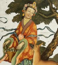 A Pair of Chinese Export Reverse-Painted Mirrors
