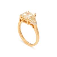 CARTIER, FANCY LIGHT YELLOW DIAMOND AND COLORED DIAMOND RING