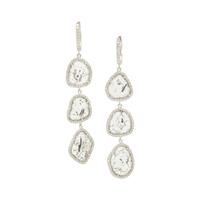 WHITE GOLD TIERED DIAMOND SLICE EARRINGS