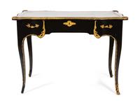A Louis XV Style Ebonized and Gilt Metal Mounted Bureau Plat — 20TH CENTURY