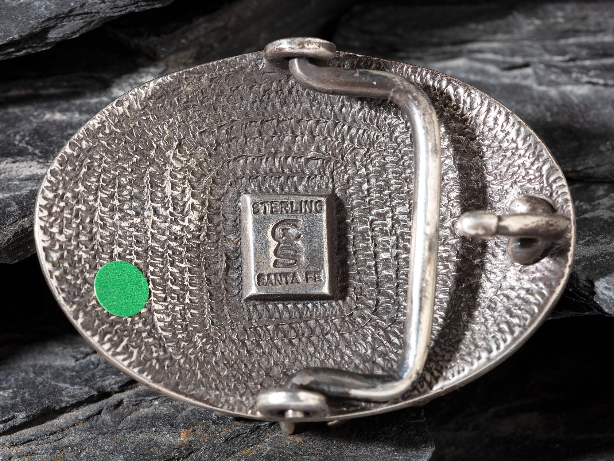 Spiked Sterling Silver Belt Buckle