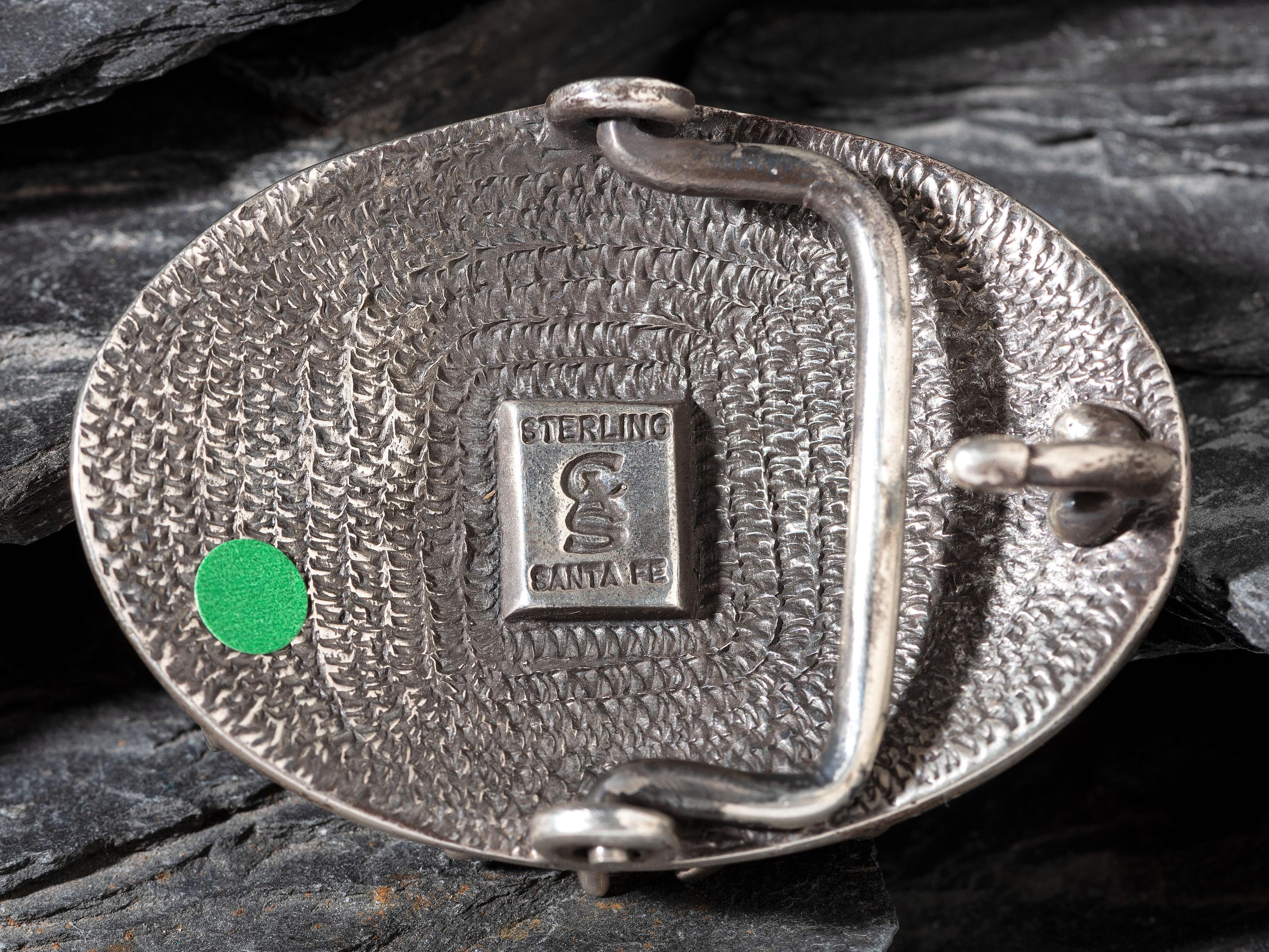 Spiked Sterling Silver Belt Buckle