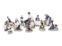 Thirteen Royal Copenhagen Porcelain Figures