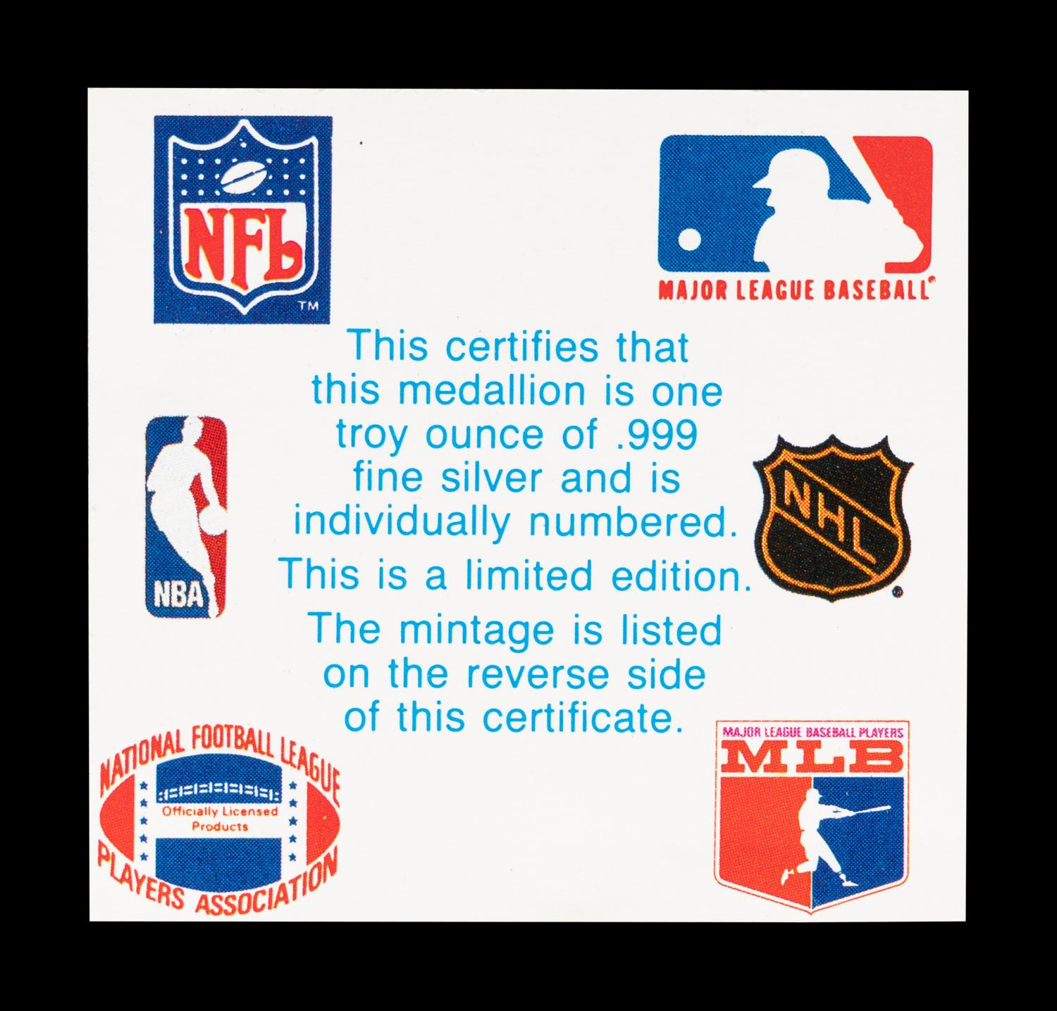 A Matched Number Set of 1992 United States Olympic Basketball Dream Team Silver Coins,